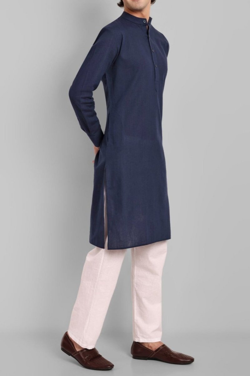 MEN'S NAVY BLUE KURTA SET