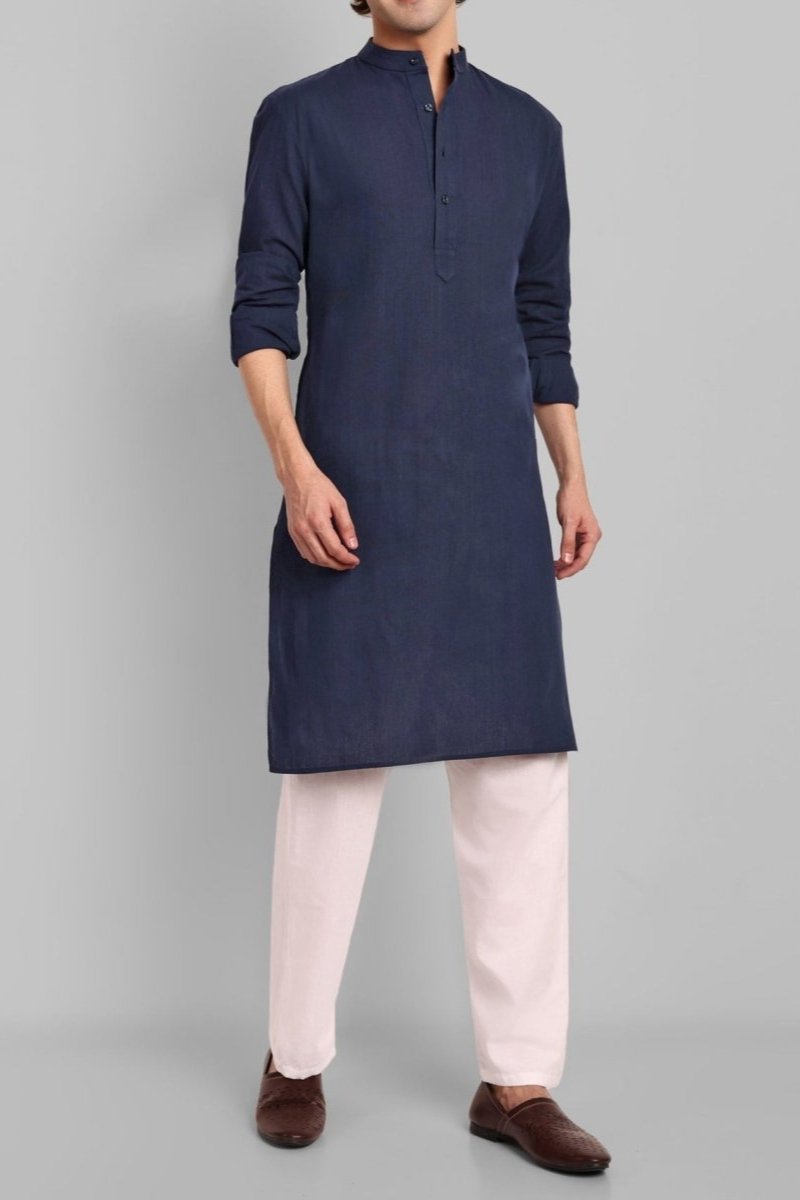 MEN&#39;S NAVY BLUE KURTA SET