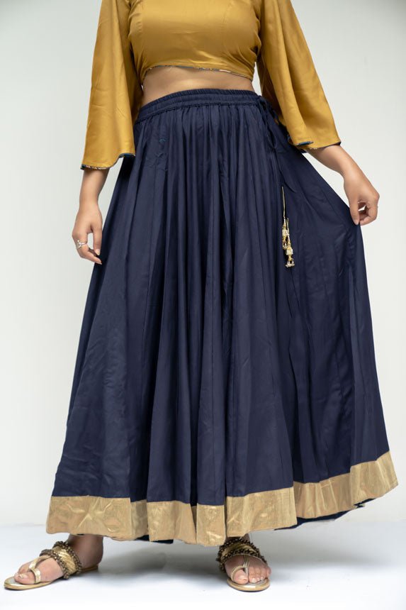 Navy Blue Kalidar Skirt