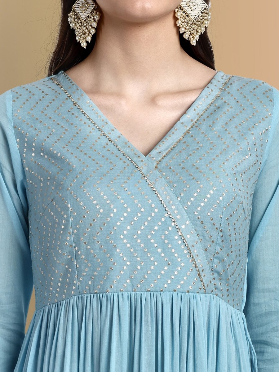 Powder Blue Graduated Anarkali - Set of 3