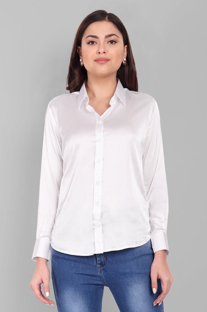 Gray Soft Satin Shirt