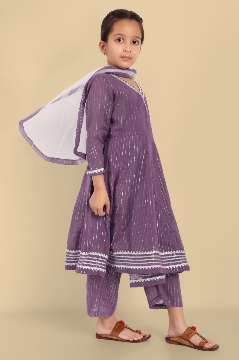 V-Neck Kaasni Anarkali with Dupatta - Mera Rang