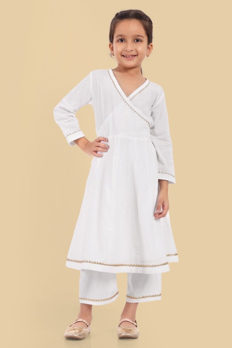 V-neck Offwhite Angrakha Style - Set of 3 - Mera Rang