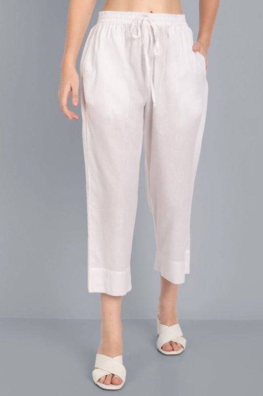 Dark Gray White Basic Palazzo Pant