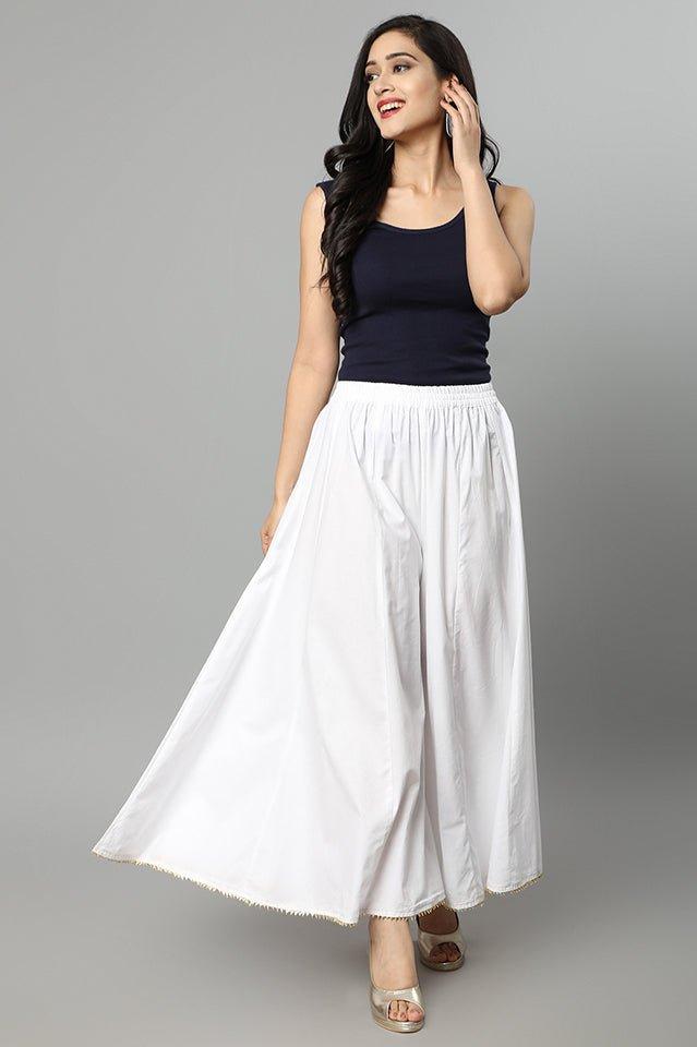 White Smoke White Cotton Gota Sharara