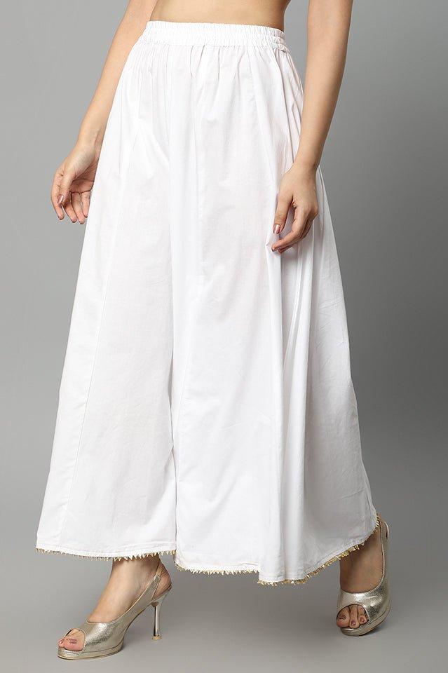 White Smoke White Cotton Gota Sharara