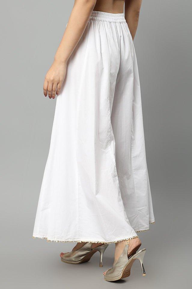 White Smoke White Cotton Gota Sharara