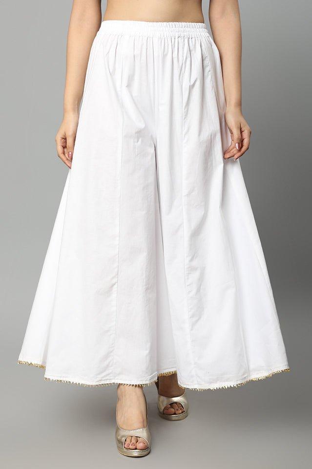 White Smoke White Cotton Gota Sharara