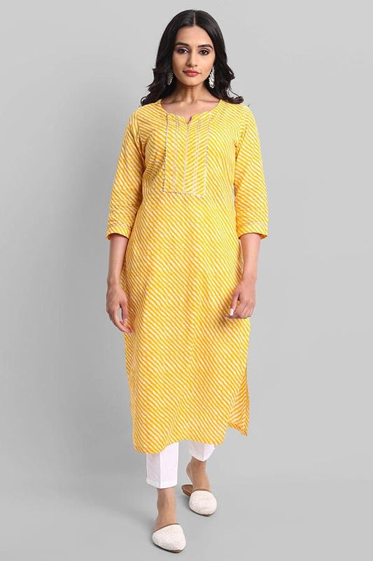 Gray Yellow Samara Leheriya Kurta